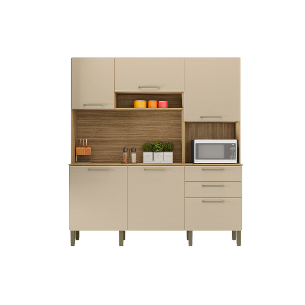 Cozinha Kits Parana Ferrara 6 Portas 2 Gavetas Freijo/Vanilla-95ca60ca-d78d-476e-91dc-60c460342e9f