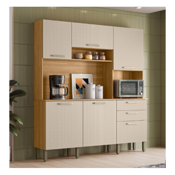 Cozinha Kits Paraná Ferrara Plus 6 Portas 2 Gavetas Freijó/Soft-3e474668-c8fb-4c0c-bb31-5ce44236a09e