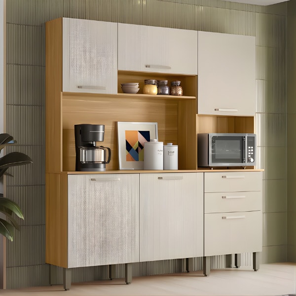 Cozinha Kits Paraná Ferrara Plus 6 Portas 2 Gavetas Freijó/Soft-e2325d73-8187-487e-916c-1603e6ef44a6