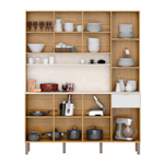 Cozinha Kits Parana Slow 8 Portas 1 Gaveta Freijo/Artico/CP Riscatto Freijo