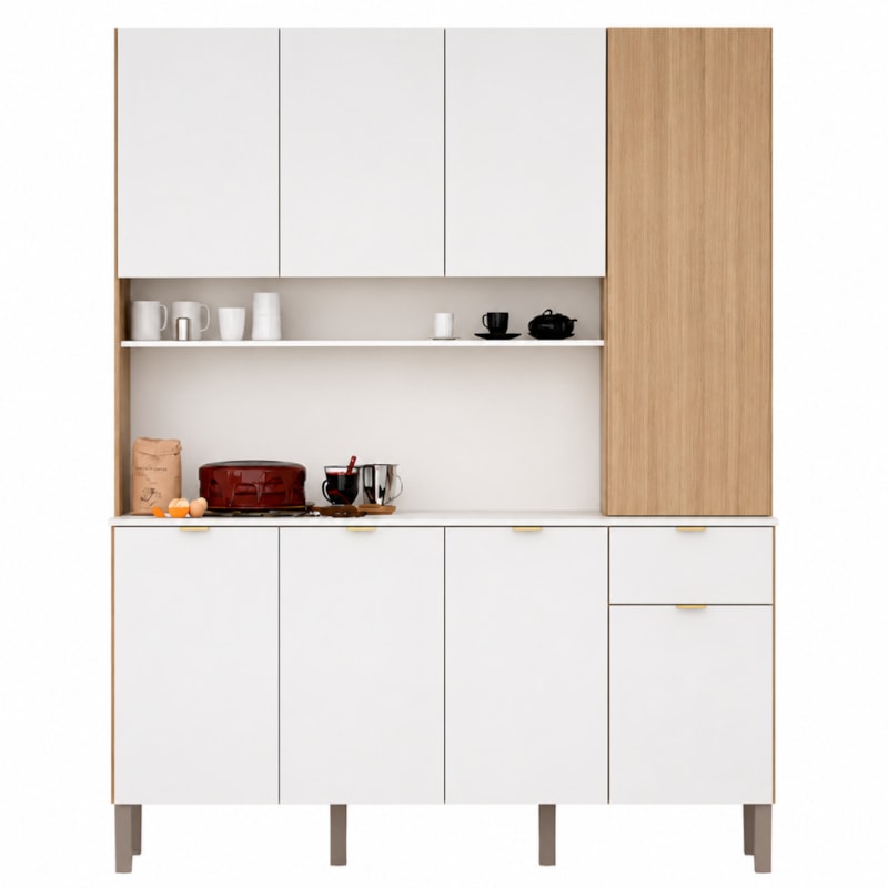 Cozinha Kits Parana Slow 8 Portas 1 Gaveta Freijo/Artico/CP Riscatto Freijo-54af6231-434e-4c99-9ac4-6732488544e6