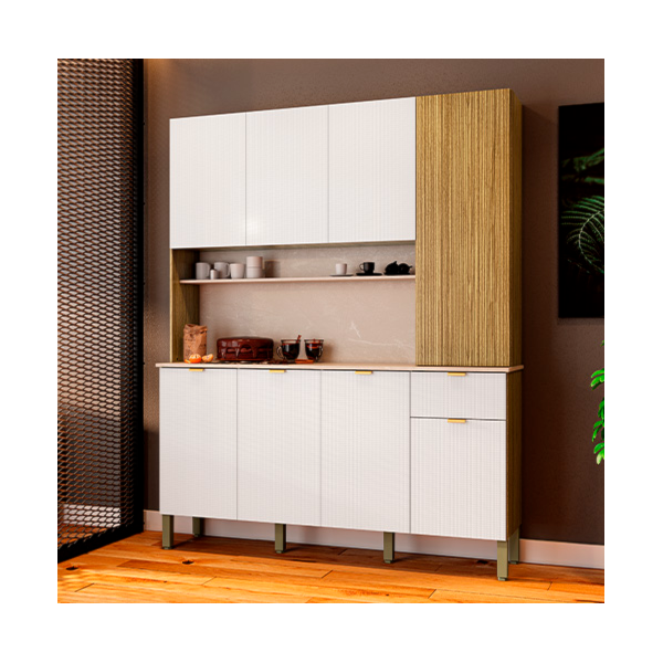Cozinha Kits Parana Slow 8 Portas 1 Gaveta Freijo/Artico/CP Riscatto Freijo-531bd312-2a81-491d-a507-9c755ef2772f