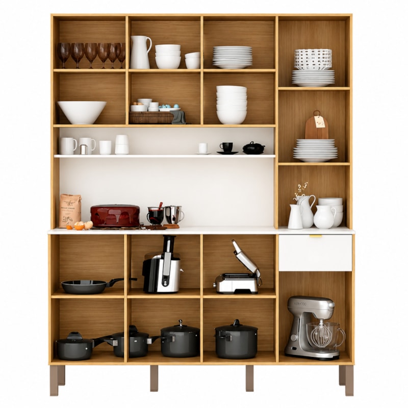 Cozinha Kits Parana Slow 8 Portas 1 Gaveta Freijo/Artico/CP Riscatto Freijo-d23c78aa-7147-46f3-b85b-19459bb4e1a5