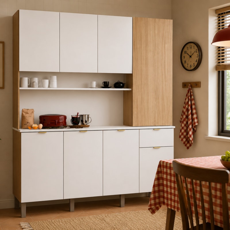 Cozinha Kits Parana Slow 8 Portas 1 Gaveta Freijo/Artico/CP Riscatto Freijo-ac48f3be-870e-43b8-a783-73000a4cd18a