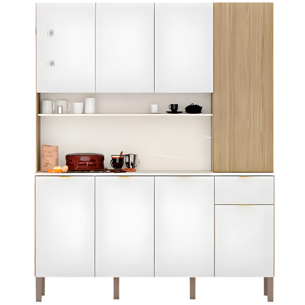 Cozinha Kits Parana Slow 8 Portas 1 Gaveta Freijo/Artico/CP