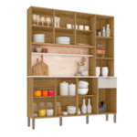 Cozinha Kits Parana Slow 8 Portas 1 Gaveta Freijo/Soft
