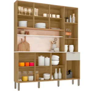 Cozinha Kits Parana Slow 8 Portas 1 Gaveta Freijo/Soft