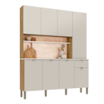 Cozinha Kits Parana Slow 8 Portas 1 Gaveta Freijo/Soft