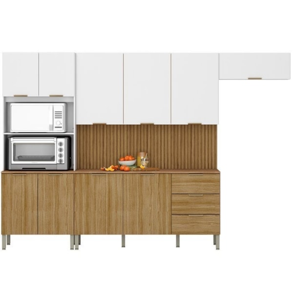 Cozinha Parana Glam 10 Portas 3 Gavetas com Balcao Freijo Supremo Ripado Freijo-e429e55b-9adc-4cf1-8413-baeb9c730c06