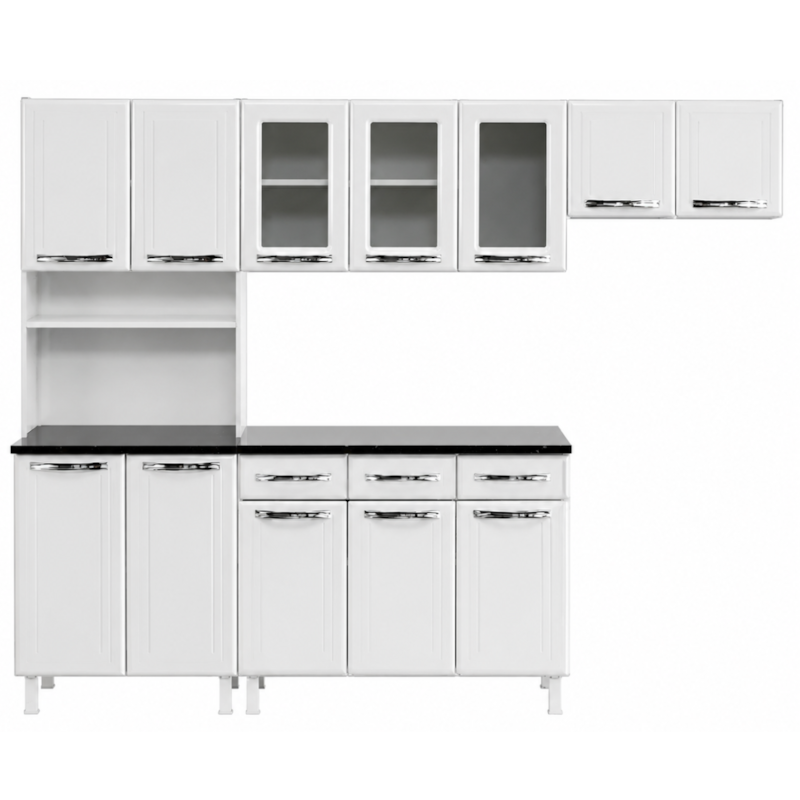 Cozinha Telasul Esmeralda Plus 12 Portas 3 Gavetas Branco
