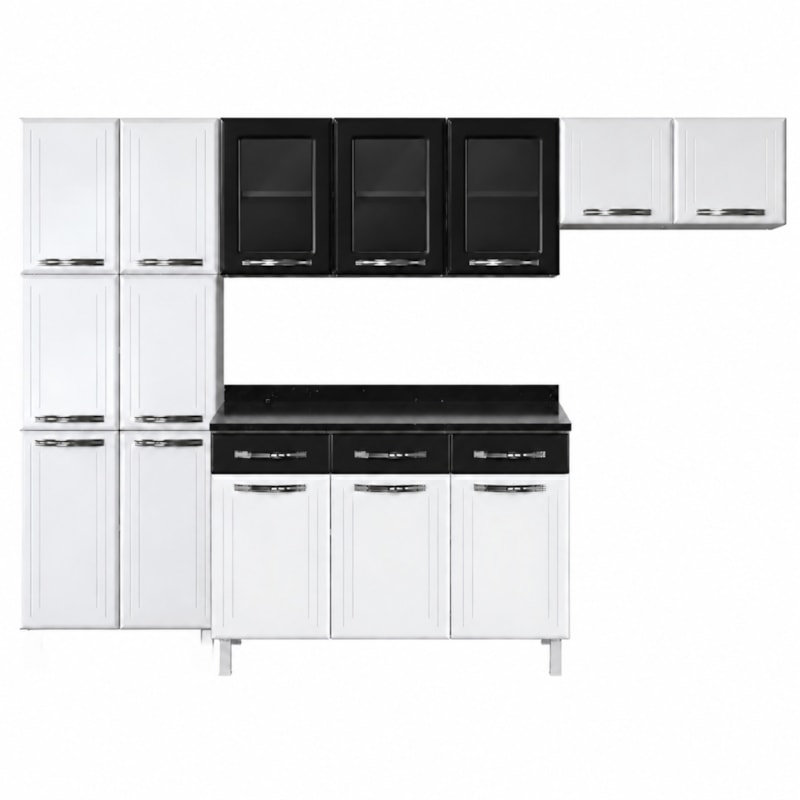 Cozinha Telasul Esmeralda Plus Preta 9 Portas-4c7f98fc-877f-4ab5-af24-352219e8aa77