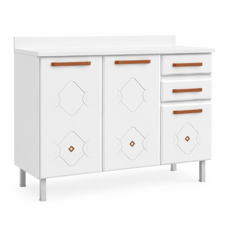 Cozinha Telasul Mirage New Branca 3 Portas 2 Gavetas-d08915fc-f011-4522-964a-90730fc562e9