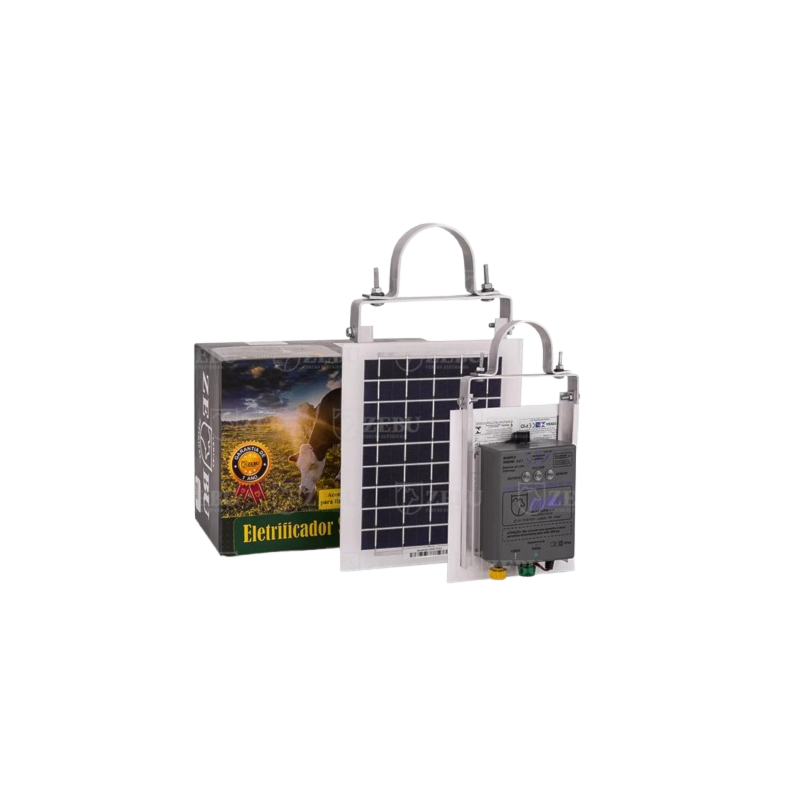 Eletrificador  De Cerca Zebu Solar  Com Bateria  Integrada ZS10I BI 
