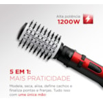 Escova Rotativa Mondial Ceramic Ion 127v/60hz ER-09 Vermelho/Preto