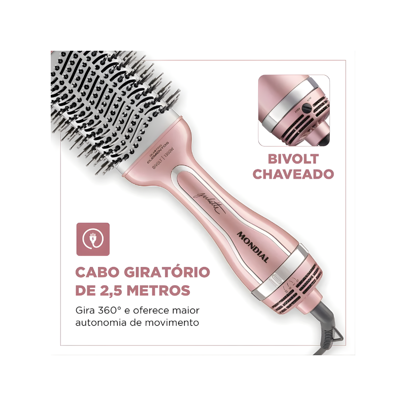 Escova Secadora Mondial By Juliette ES-JU-01 Bivolt Golden Rose-ed4f8d1d-122e-40ef-8aa1-fec98c19e127