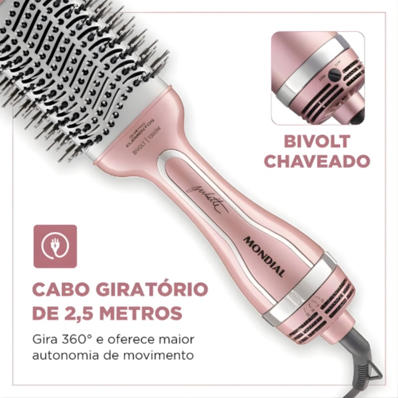 Escova Secadora Mondial By Juliette ES-JU-01 Bivolt Golden Rose-33a47457-0575-4287-b26c-1afa749e3713