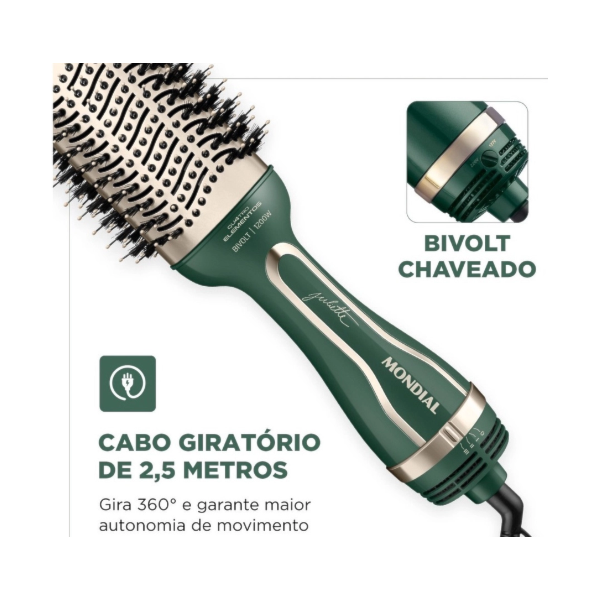 Escova Secadora Mondial By Juliette ES-JU-02 Bivolt Verde Oliva-44263507-73c9-4987-9365-74a5c4d555d9
