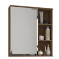 Espelheira para Banheiro Suspensa MGM Treviso 56CM com 1 Porta e Prateleira Amendoa-d617a732-9ac1-493e-922c-a5c1e2439614