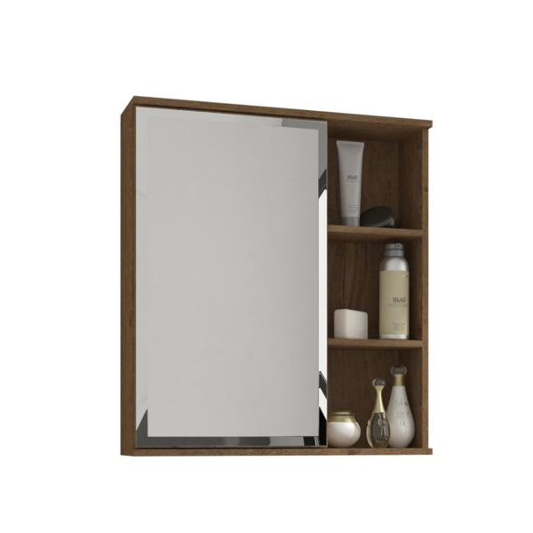 Espelheira para Banheiro Suspensa MGM Treviso 56CM com 1 Porta e Prateleira Amendoa-0a5bf952-e74a-49f7-ae3c-a4e4e706c463