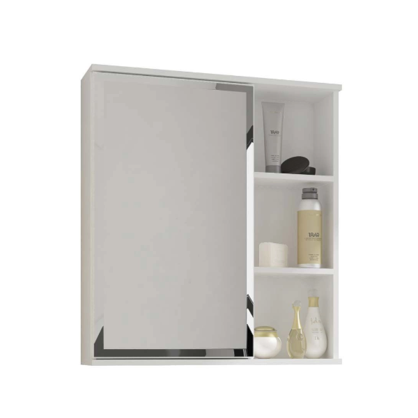 Espelheira para Banheiro Suspensa MGM Treviso 56CM com 1 Porta e Prateleira Branco-b6fb1f63-ffe4-49bf-82e0-91af06dbc66f