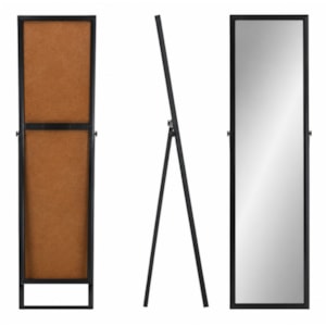 Espelho de Chão Euroquadros 37x157cm com Suporte Preto EU0371574018C2