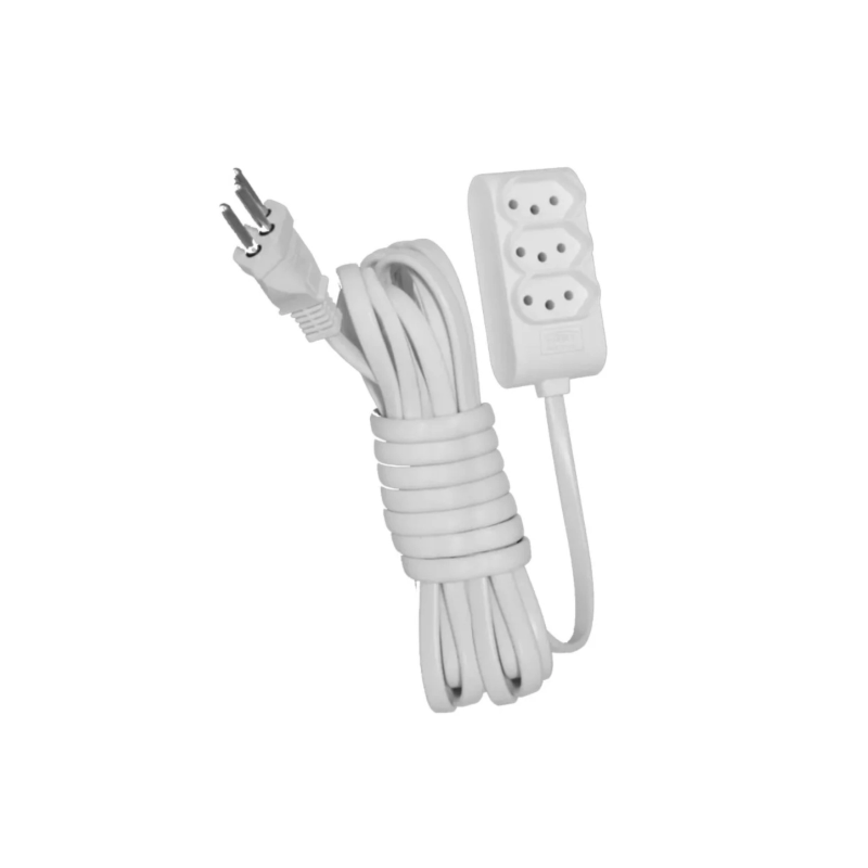 Extensao Fame Eletrica Smart com 3 Tomadas 2P+T 10A/250V com Cabo de 3M Comprimento Branco