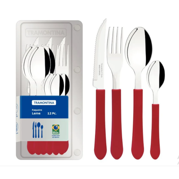 Faqueiro Tramontina Inox 12 Pecas Leme Vermelho-54c61d41-628f-4f8a-93f6-87afea97f3ff