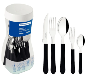 Faqueiro Tramontina Inox 20 Pecas Leme Preto