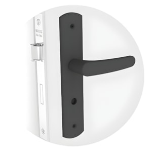 Fechadura Soprano Ipanema Reta para Banheiro Preto ESP27 40X53