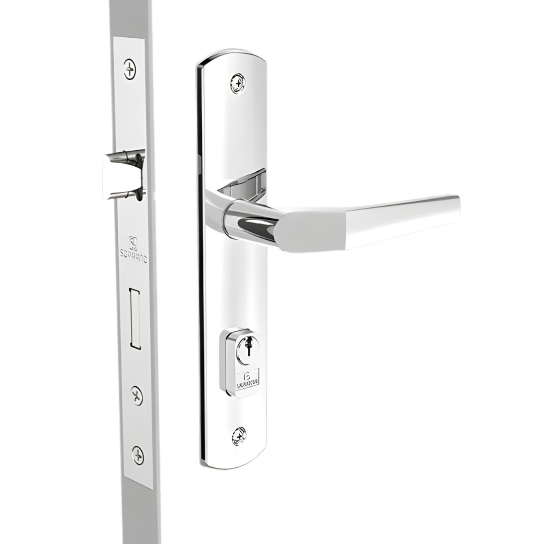 Fechadura Soprano Popline Reta Externo Cromado ESP26 40X53 PY45