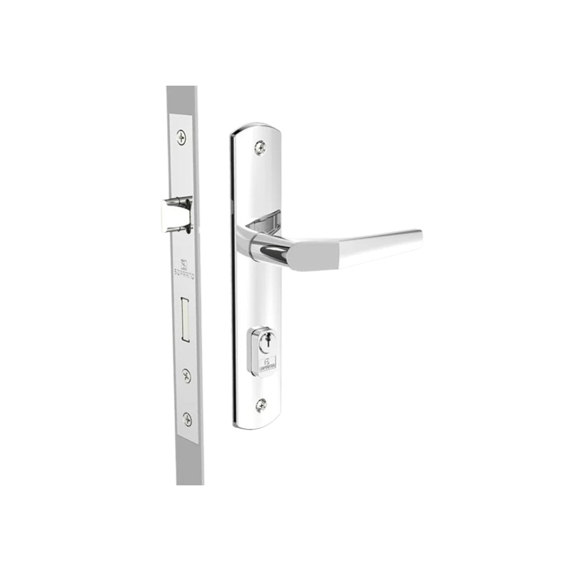 Fechadura Soprano Popline Reta Externo Cromado ESP26 40X53 PY45 