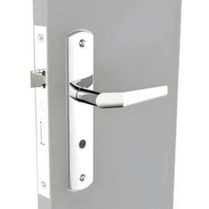 Fechadura Soprano Popline Reta para Banheiro Cromado ESP26 40x53