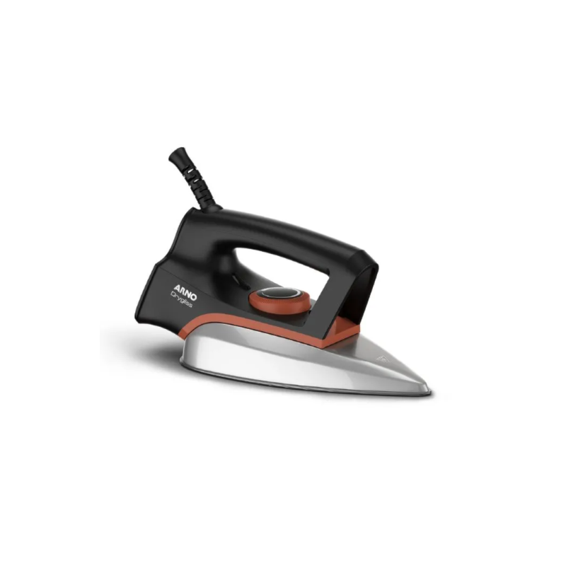 Ferro de Passar Arno a Seco Drygliss com Base Antiaderente 127V FS31 Preto/Derracota