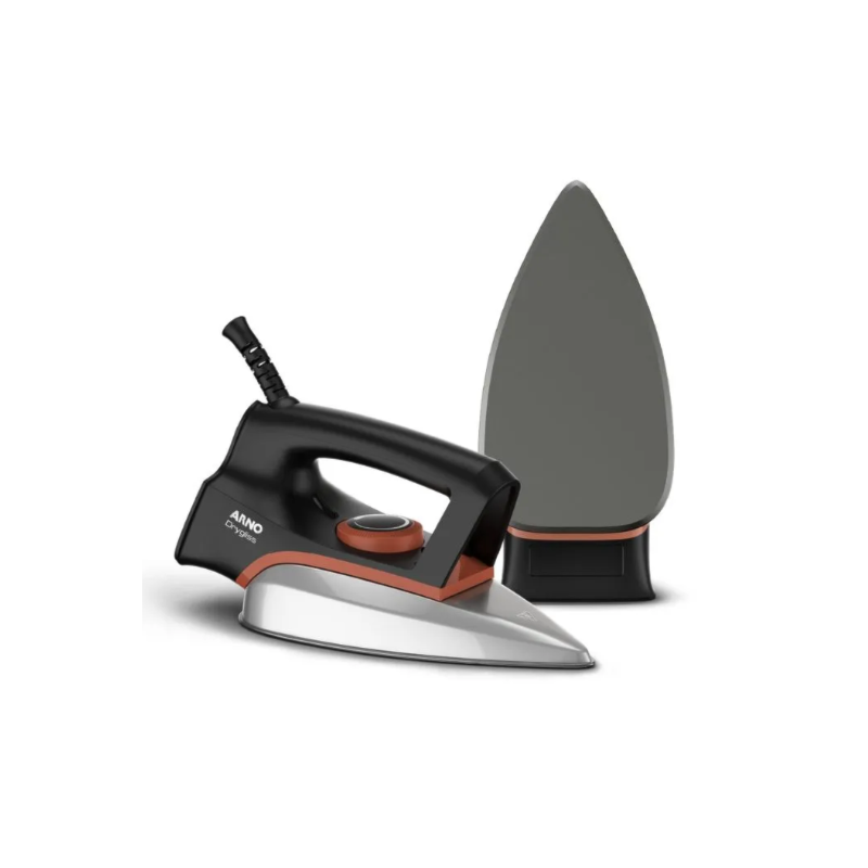 Ferro de Passar Arno a Seco Drygliss com Base Antiaderente 127V FS31 Preto/Derracota