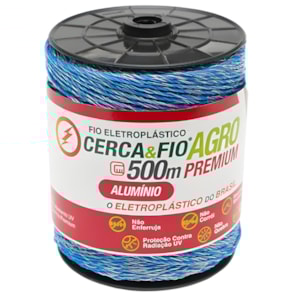 Fio Eletroplastico Igecast Cerca e Fio Agro 15X6 Aluminio Premium 500M Azul