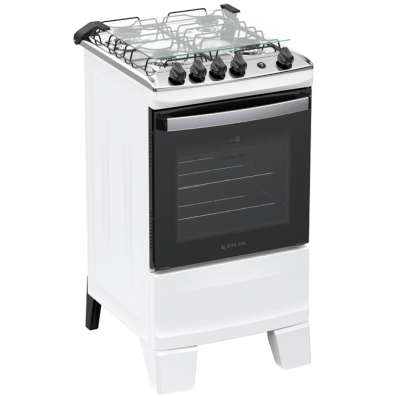 Fogao Atlas Agile Mesa De Inox 4 Bocas Branco
