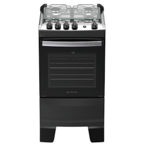 Fogao Atlas Agile Mesa De Inox 4 Bocas Preto