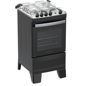 Fogao Atlas Agile Mesa De Inox 4 Bocas Preto