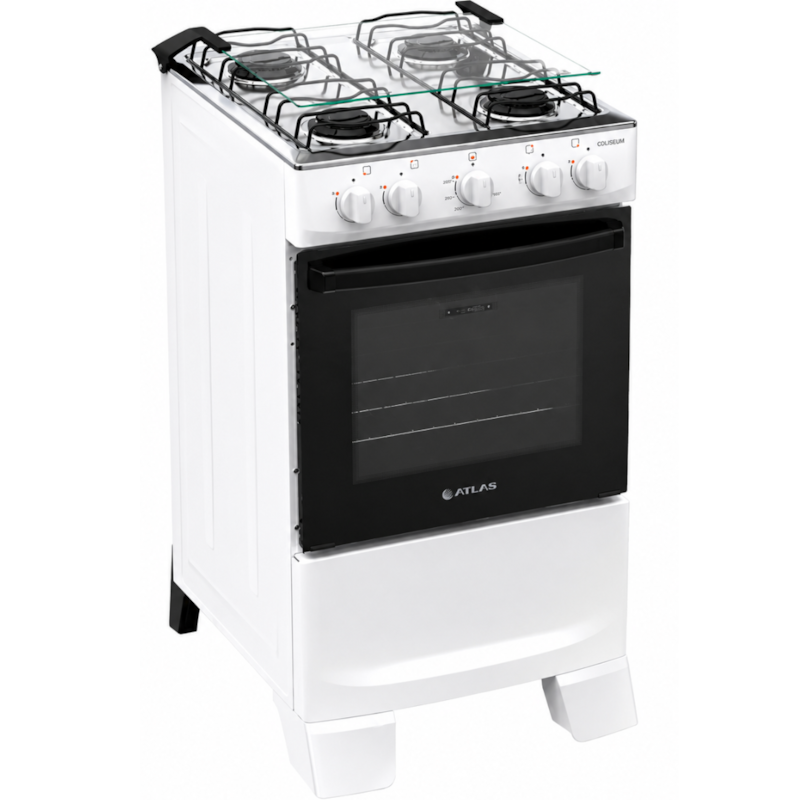 Fogão Atlas Coliseum Plus 4 Queimadores Branco com Mesa Inox-319cb0e7-c4ce-4f05-81ca-8e66e519a5c5
