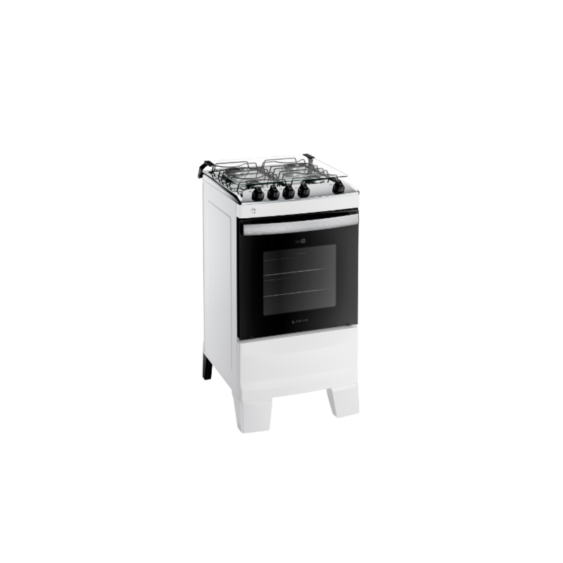 Fogao Atlas com Mesa de Inox Agile 4 Bocas Branco