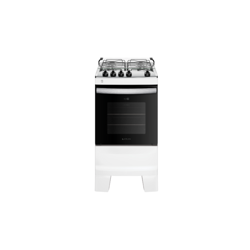Fogao Atlas com Mesa de Inox Agile 4 Bocas Branco