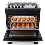 Fogao Atlas com Mesa de Inox Agile 5 Bocas com Acendimento Automatico Preto