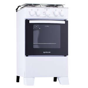 Fogão Atlas com Mesa de Inox Coliseum Plus 4 Bocas com Acendimento Manual Branco