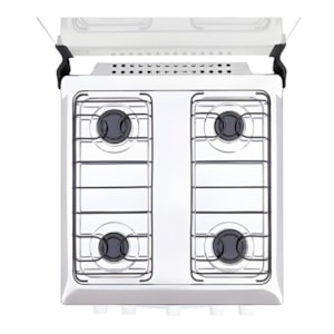 Fogão Atlas com Mesa de Inox Coliseum Plus 4 Bocas com Acendimento Manual Branco