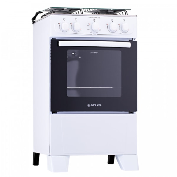 Fogão Atlas com Mesa de Inox Coliseum Plus 4 Bocas com Acendimento Manual Branco-7188fe54-a4ba-410e-a253-4a778038a4fe