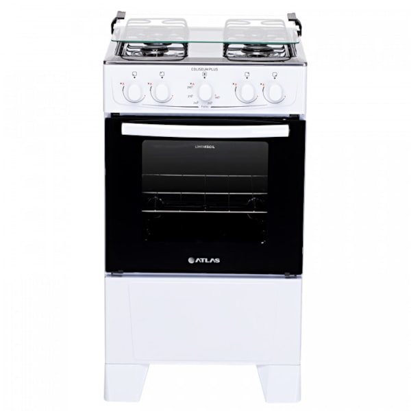 Fogão Atlas com Mesa de Inox Coliseum Plus 4 Bocas com Acendimento Manual Branco-53a3e2fb-61d1-454d-b972-c893d87f1673
