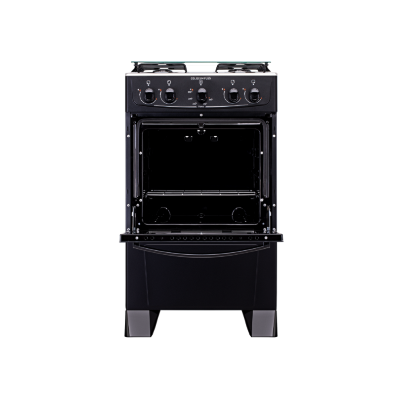 Fogao Atlas com Mesa de Inox Coliseum Plus 4 Bocas com Acendimento Manual Preto