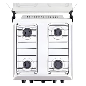 Fogao Atlas com Mesa de Inox Coliseum Plus 4 Bocas com Acendimento Manual Preto