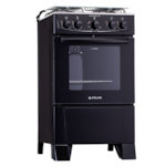 Fogao Atlas com Mesa de Inox Coliseum Plus 4 Bocas com Acendimento Manual Preto