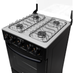 Fogao Atlas com Mesa de Inox Coliseum Plus 4 Bocas com Acendimento Manual Preto